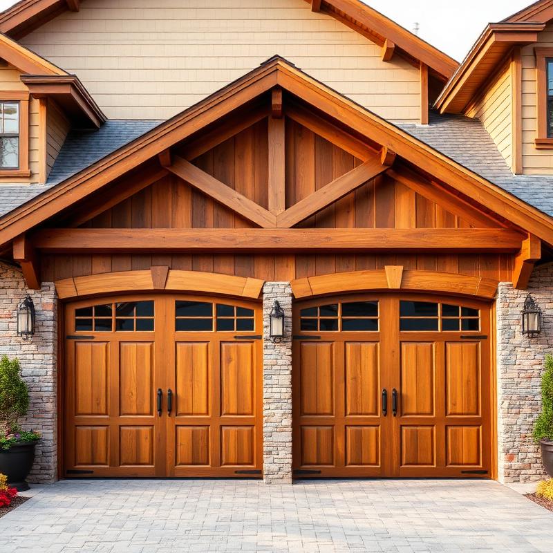 Beautiful carriage-style wooden garage doors - Shady Cove specialty
